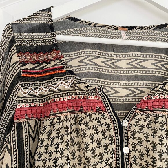 FREE PEOPLE I Penny Georgette Feather The Wind - Picture 5 of 5